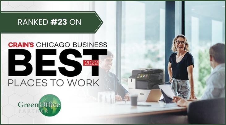 2022 Crain's Best Place to Work - Green Office Partner